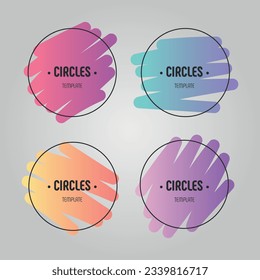 Abstract round banner set. Colorful creative vector icons. Circle frame set.