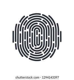 Abstract Round Bio-metric Fingerprint Icon Detailed for Security ID on White