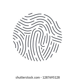 Abstract Round Bio-metric Fingerprint Scan Icon. Security Concept on White Background for Design