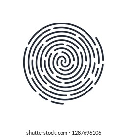 Abstract Round Bio-metric Fingerprint Scan Icon. Security Concept on White