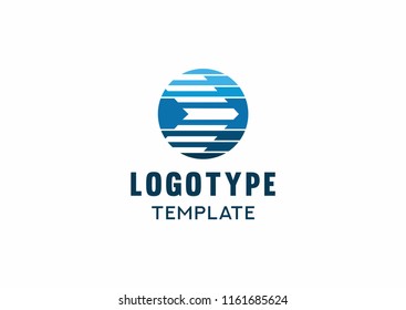 abstract round blue logotype template