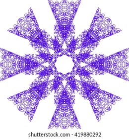 abstract round blue ornament on a  white background