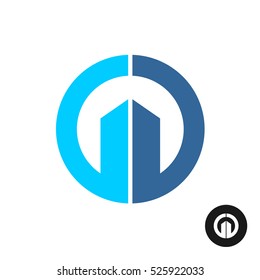 Abstract round building logo. Real estate concept flat style sign.