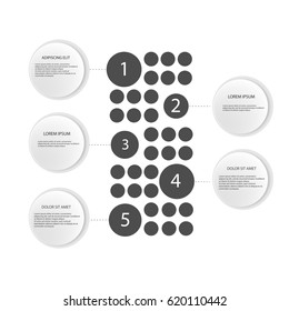 Abstract round cicle flat design vector flow chart infographic elements. Workflow, timeline for a brochure, booklet, web