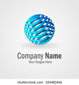 Abstract round / circle blue logo for your company or business