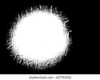 Abstract round circle frame. Grunge pattern black and white. Dust overlay distress background. For create vintage, aging with noise, grain, small particles and lines. Vector illustration. Urban design