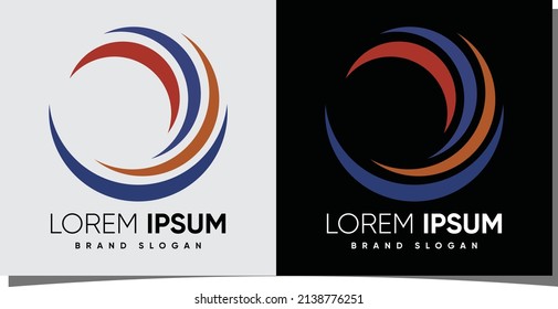 Abstract round circle logo with creative modern style Premium Vector