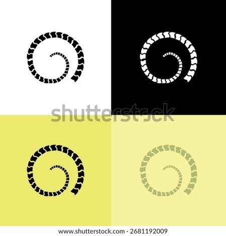 abstract round circle snake scales logo design	