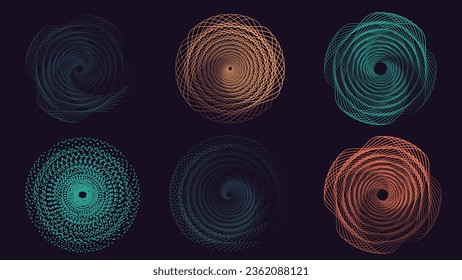 Abstract round circle symbol set. These circle vortex design can be used as logo or background banner.