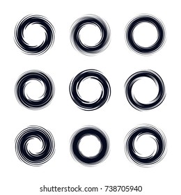 Abstract Round Circular Design Element Set
