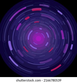 Abstract round circular pattern vector and background dark purple color radial rounded line geometric shape. for animation effect