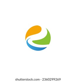 Abstract round colorful globe logo vector image
