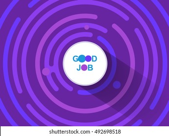 Abstract Round Comic Background, Blue, Purple Color. Simple Rounded Line Geometric Shapes. Radial Comics Style Cartoon Banner