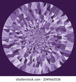 Abstract round concentric pattern with ethnic ornament. Vector design element