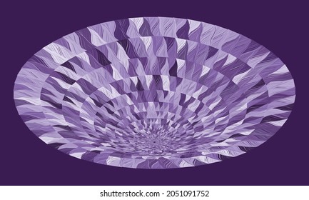 Abstract round concentric pattern with ethnic ornament. Vector design element