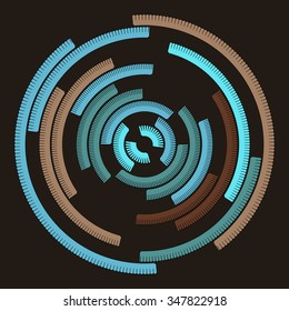Abstract round concentrical element for design project  - vector illustration 