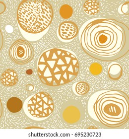 Abstract round cookies in vector. Seamless pattern.