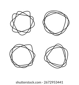 Conjunto de forma de contorno de curva redonda Abstractas Ilustración vectorial de diseño de estilo plano aislado sobre fondo blanco.