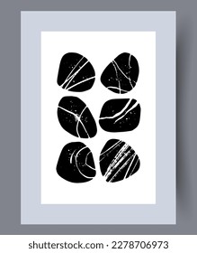 Abstrakte runde Kurven Elemente Wandkunstdruck. Wandbilder für Innenarchitektur. Zeitgenössischer dekorativer Hintergrund mit Elementen. Printable minimale abstrakte runde Poster.