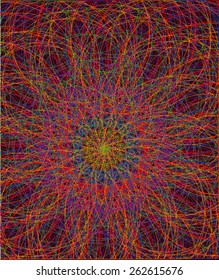 Abstract round decorative grid textured backdrop.