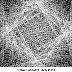 Abstract round decorative grid textured backdrop.