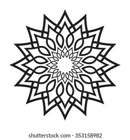 Abstract round decorative ornament. Flower.