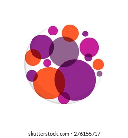 Abstract round dots logo, vector template for your design.