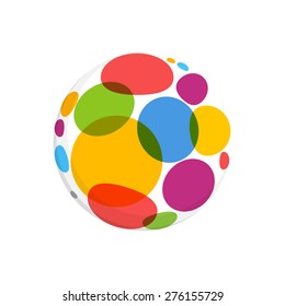 Abstract round dots logo, vector template for your design.