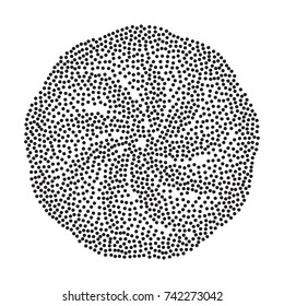 Abstract round dotted shape.