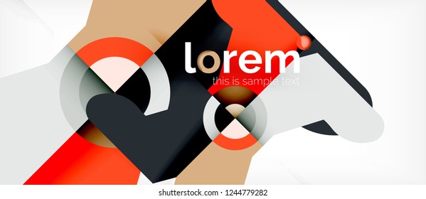 Abstract round elements composition background, organic design template with place for your text