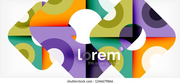 Abstract round elements composition background, organic design template with place for your text