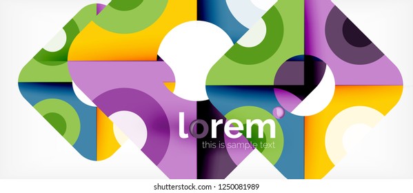 Abstract round elements composition background, organic design template with place for your text