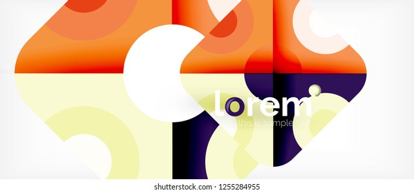 Abstract round elements composition background, organic design template with place for your text