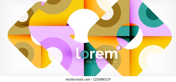Abstract round elements composition background, organic design template with place for your text