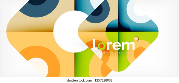 Abstract round elements composition background, organic design template with place for your text