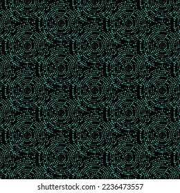 Abstract of round elements inside the pattern seamless in the style of the matrix.

