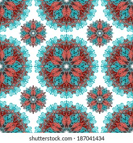 abstract round floral vector seamless background wallpaper pattern design