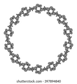 Abstract round flourish frame