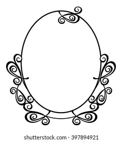 Abstract round flourish frame