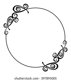 Abstract round flourish frame