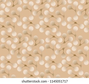abstract round foliage seamless pattern in ivory tones