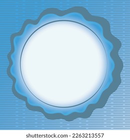 Abstract Round Frame Background. Blue Border Pattern. Retro Ornament Decoration.