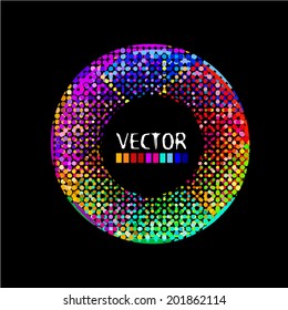 Abstract round frame of circle. Vector 