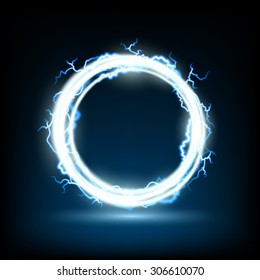 Abstract Round Frame With Electric Shocks. Stock Vector Image.