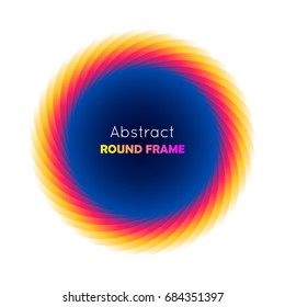 Abstract round frame gradient. Round frame on a white background with a bright yellow and red gradient for illustrators and designers. Abstract round frame gradient vector illustration