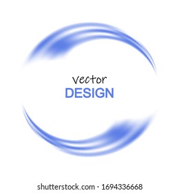 Abstract round frame made of blue air waves. Banner, flyer or Logo design template .