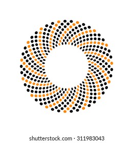Abstract Round frame with polka dot. Can be used as an icon, logo. Vector illustration.