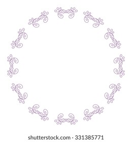 Abstract round  frame vintage style with hand drawn element.