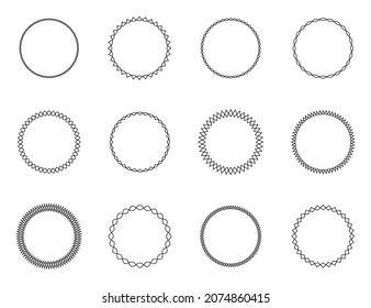 Abstract round frames set black on white background. Vector design element.