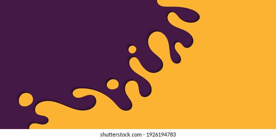 Abstract round fun shape design artwork of yellow and purple color design background. illustration vector
